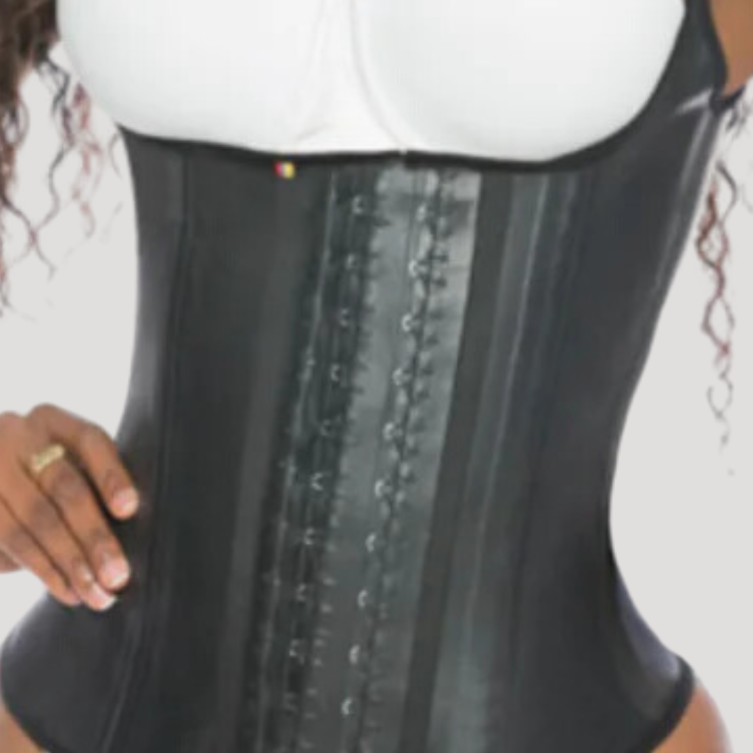 0318 THIN STRAPS VEST LATEX 3 ROWS OF HOOKS HIGH COMPRESSION