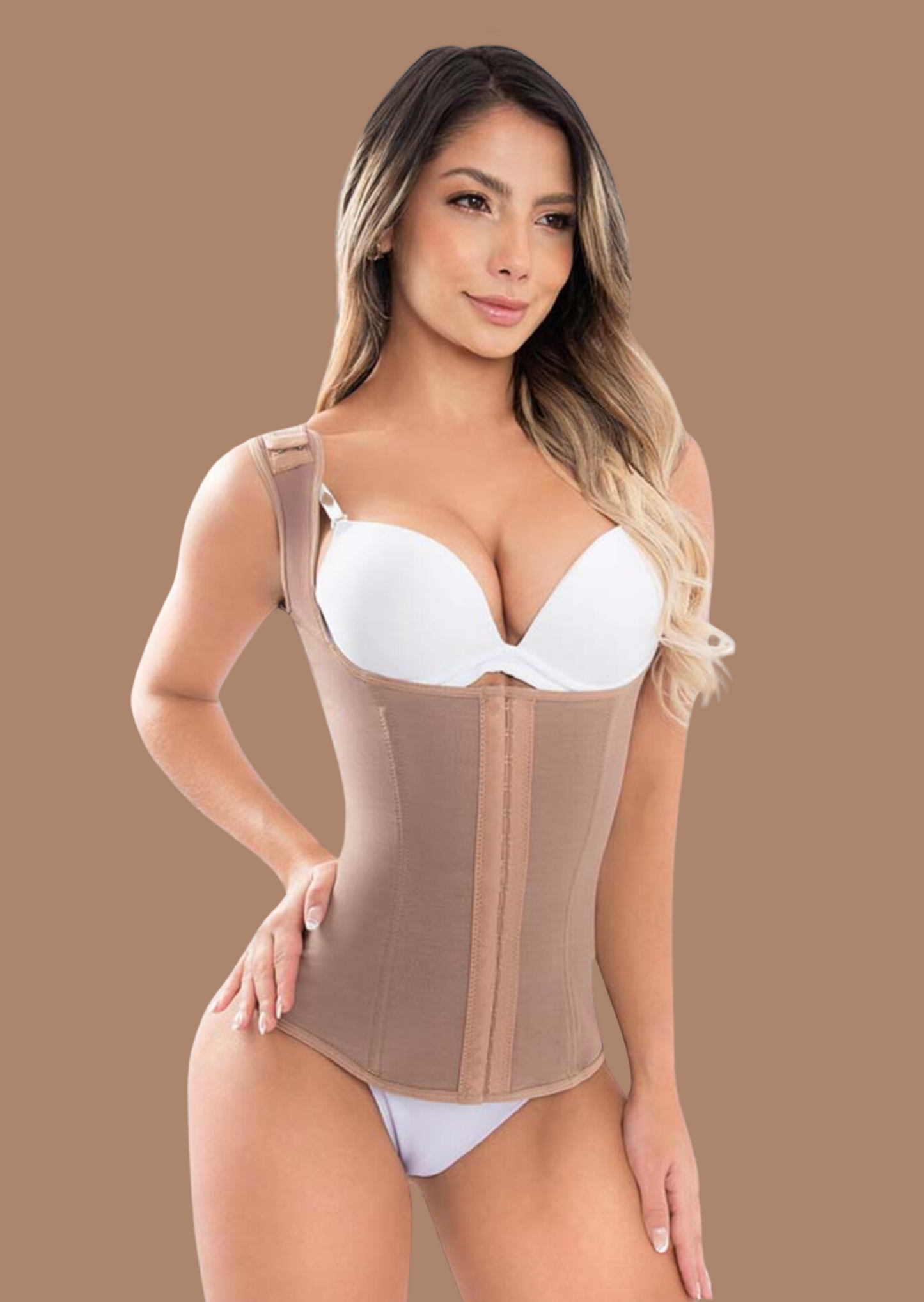 0326 Adjustable Straps Colombian Faja Vest Powernet Back Support