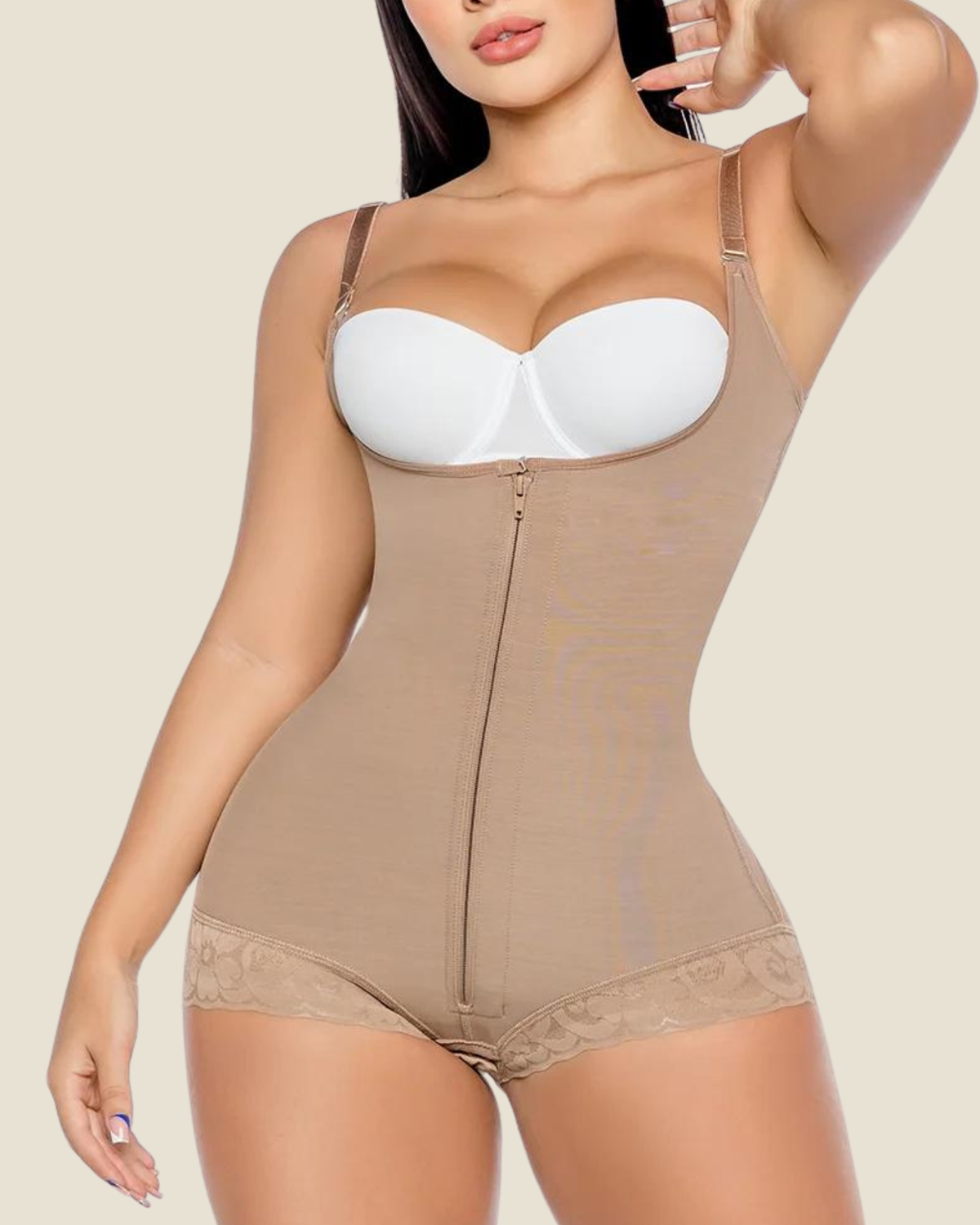12023 BODYSUIT ZIPPER THIN STRAPS
