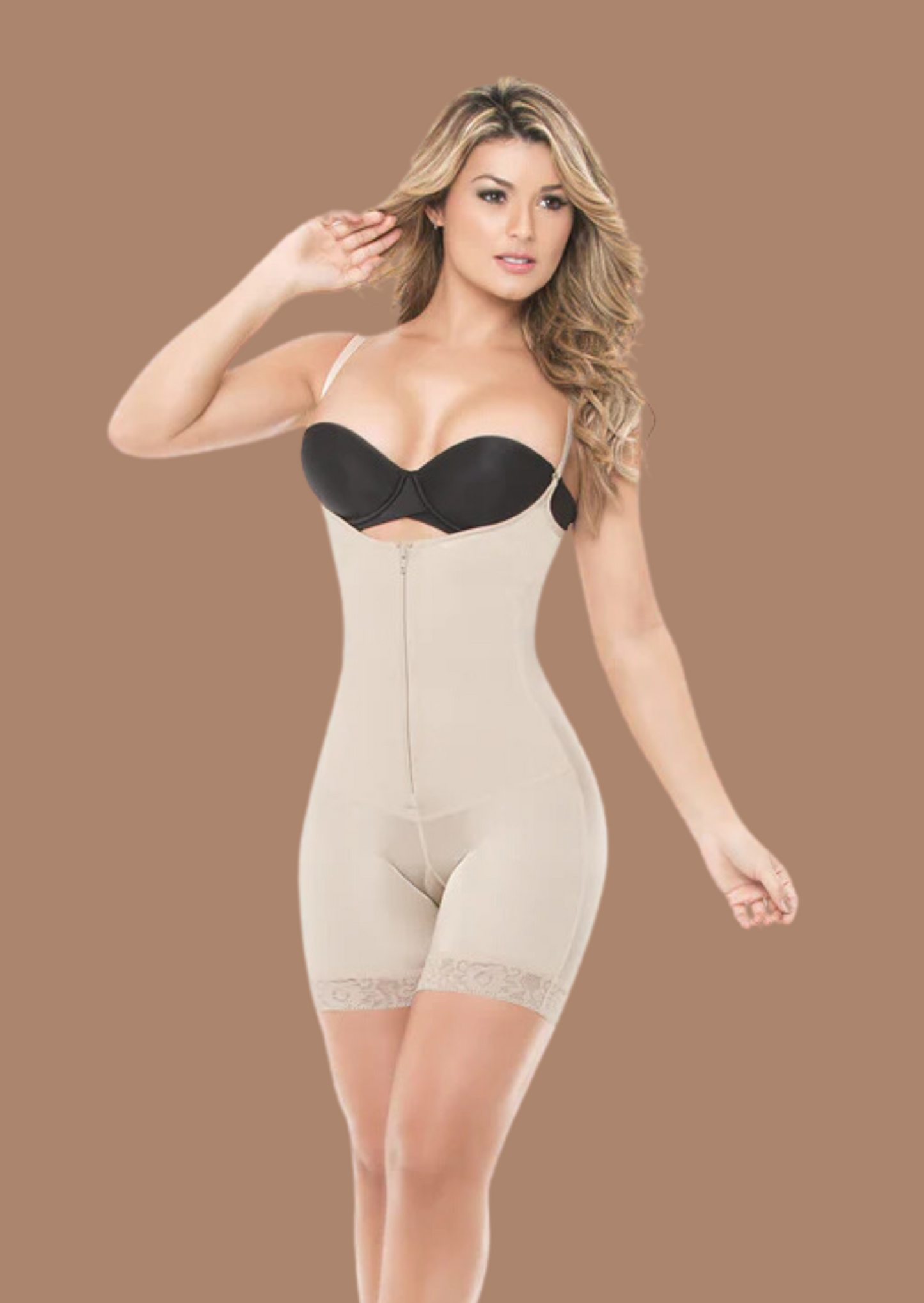 6003 FULL BODY THIN STRAPS WITH LATEX ON THE WAIST