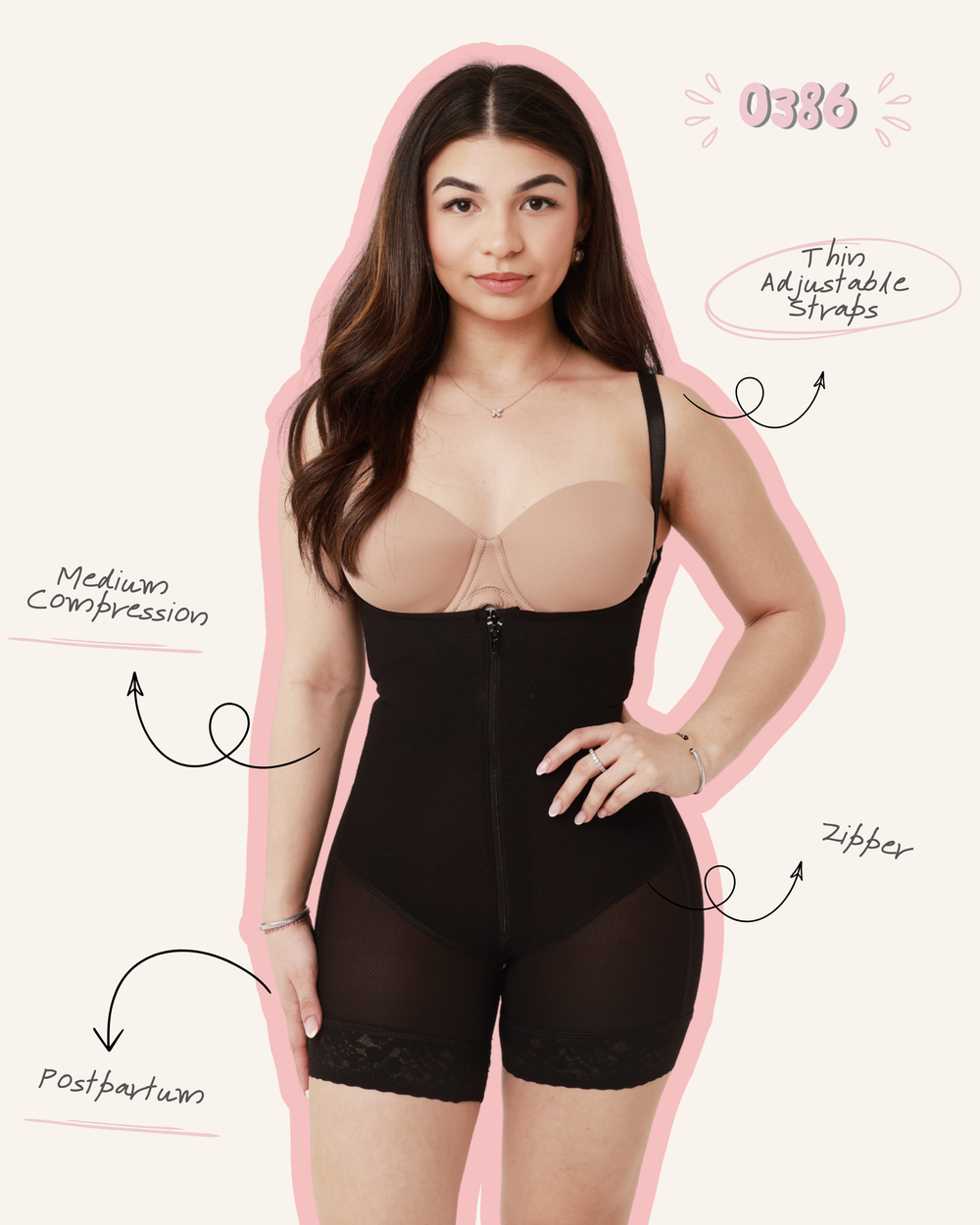 Postpartum Full Body Colombian Faja Zipper